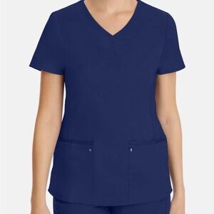 Healing Hands Juliet V-Neck Scrub Top Purple Label Navy